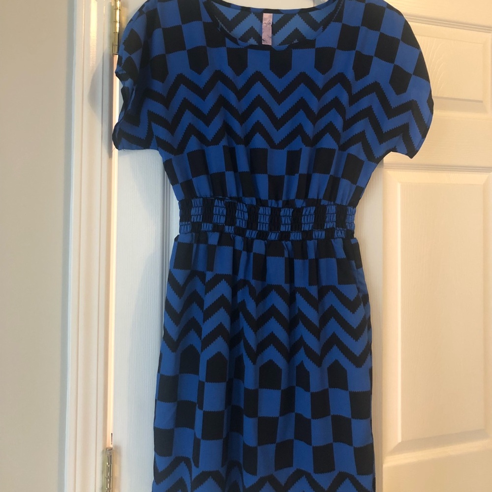 Black/Blue Geometric Dress